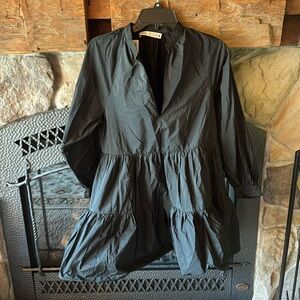 Zara black long sleeves baby doll dress